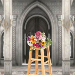 Aperturee - Aperturee Grey Toned Auditorium Candle Photography Backdrop