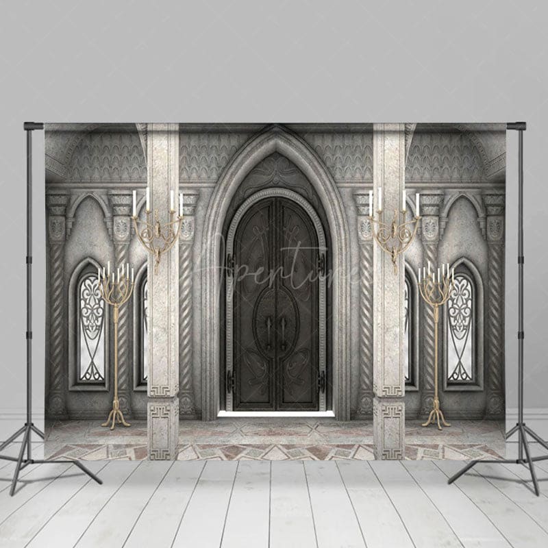 Aperturee - Aperturee Grey Toned Auditorium Candle Photography Backdrop