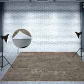 Aperturee - Aperturee Grey Vibe Dark Wood Fabric Floor Backdrop For Photo