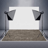 Aperturee - Aperturee Grey Vibe Wood Pattern Rubber Floor Mat For Photo