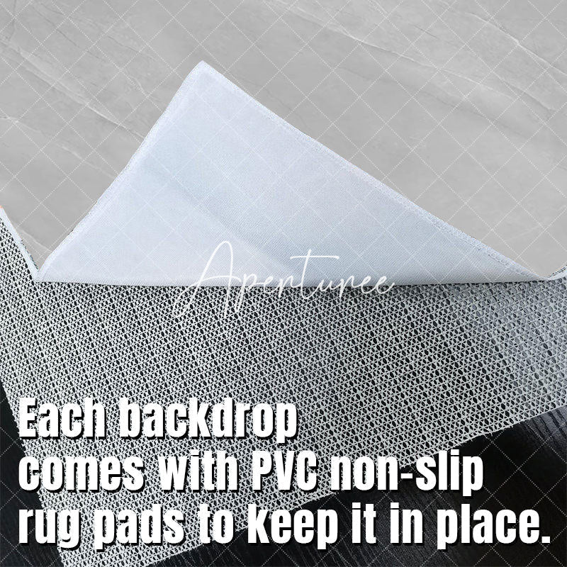 Aperturee - Aperturee Grey White Mixed Mabled Texture Fabric Floor Mat