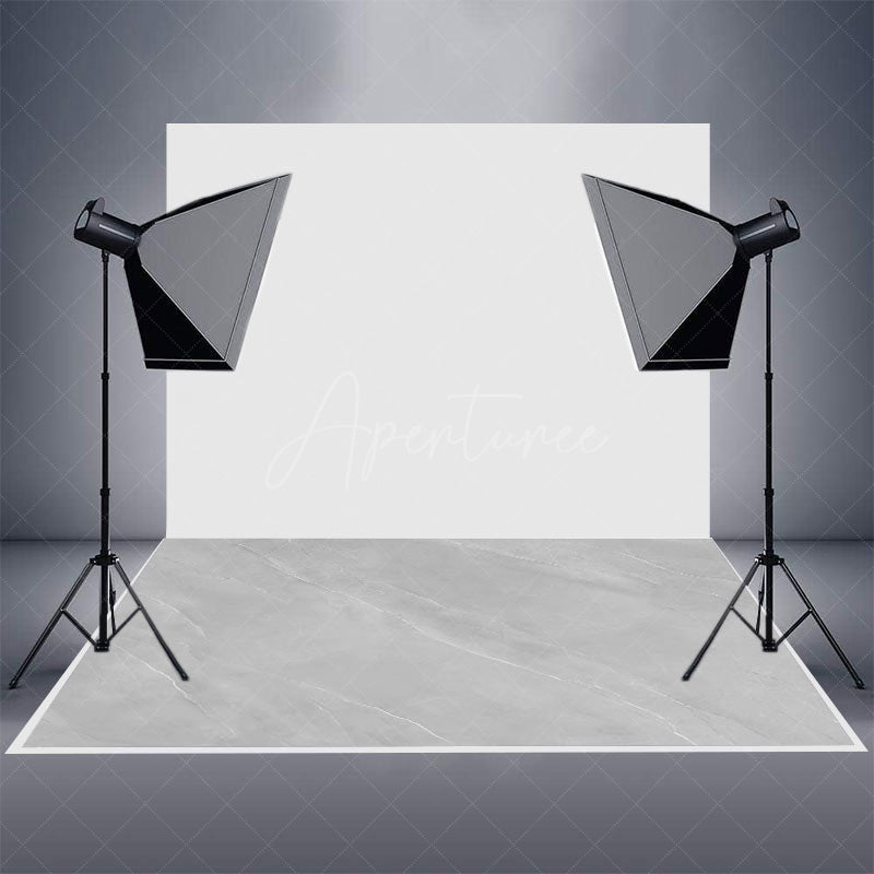 Aperturee - Aperturee Grey White Mixed Mabled Texture Rubber Floor Mat