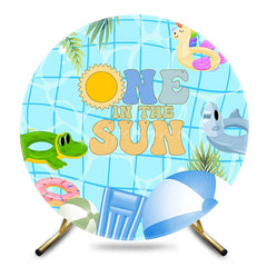 Aperturee - Aperturee Groovy One In The Sun Round Pool Party Backdrop