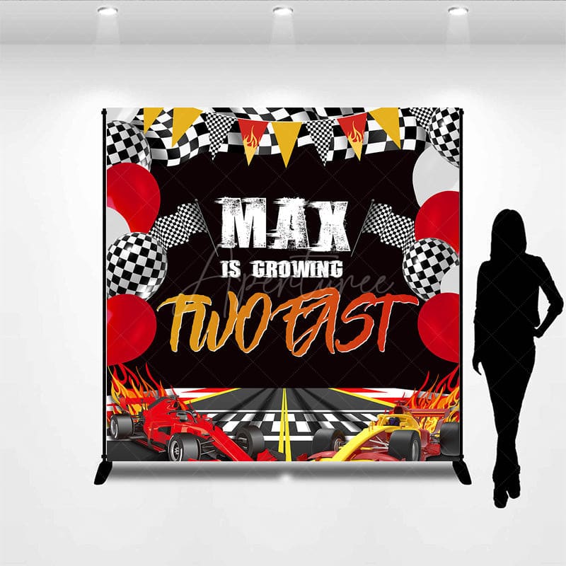 Aperturee - Aperturee Growing Two Fast Racer Game Custom Birthday Backdrop