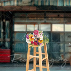 Aperturee - Aperturee Grunge Garage Photography Backdrop Rusted Metal Door Vintage Motorcycle Background Industrial Man Cave Photo Prop