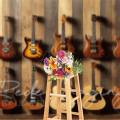 Aperturee - Aperturee Guitar Collection Wooden Wall Photography Backdrop