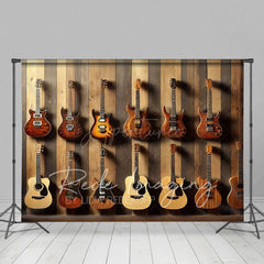 Aperturee - Aperturee Guitar Collection Wooden Wall Photography Backdrop
