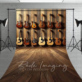 Aperturee - Aperturee Guitar Collection Wooden Wall Sweep Photo Backdrop