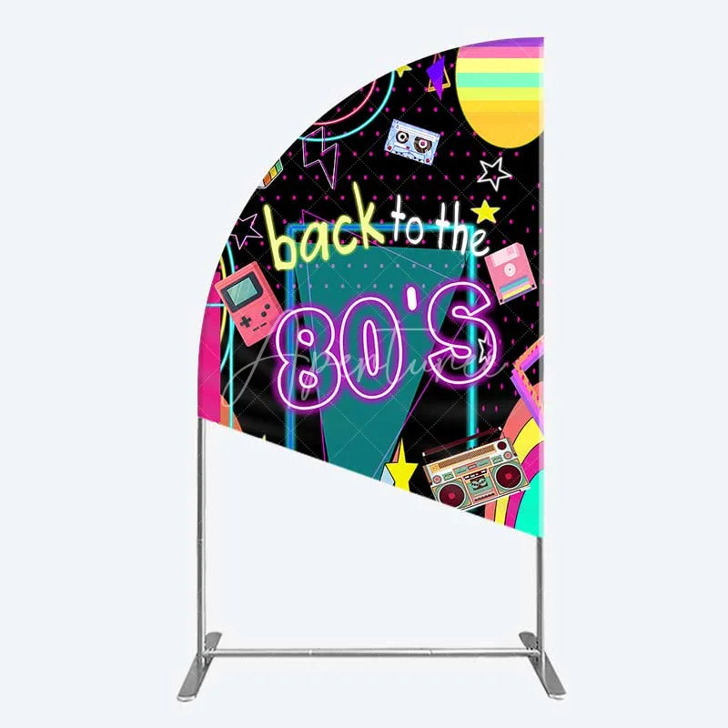 Aperturee - Aperturee Half Moon Arch Backdrop Back to the 80s Neon Retro Cover Glow Party Graffiti Geometric Chiara Wall Background