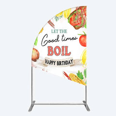 Aperturee - Aperturee Half Moon Arch Backdrop Seafood Boil Birthday Summer Crawfish Lemon Good Times Half Moon Arch Cover