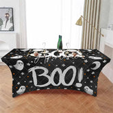 Aperturee - Aperturee Halloween Boo Moon Night Baby Shower Stretch Table Cover