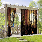 Aperturee - Aperturee Halloween Ghosts Waterproof Printed Outdoor Curtains