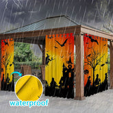 Aperturee - Aperturee Halloween Night Waterproof Printed Outdoor Curtains