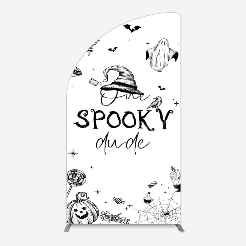 Aperturee - Aperturee Halloween One Spooky Dude Birthday Half Moon Arch Backdrop