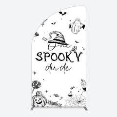 Aperturee - Aperturee Halloween One Spooky Dude Birthday Half Moon Arch Backdrop