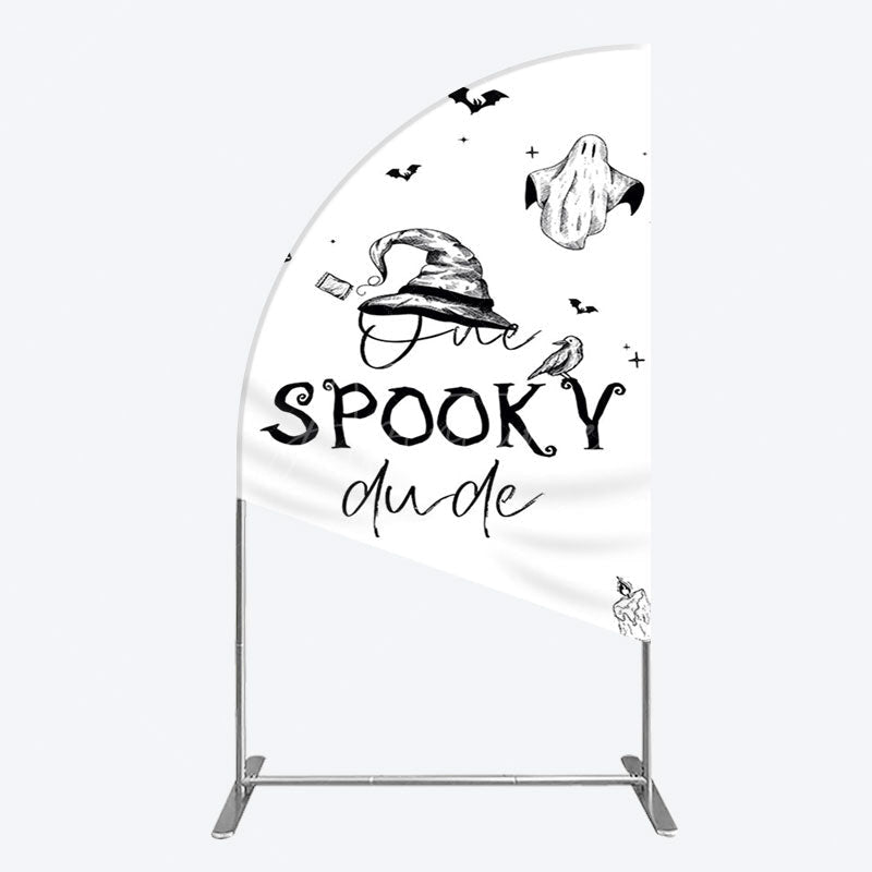 Aperturee - Aperturee Halloween One Spooky Dude Birthday Half Moon Arch Backdrop