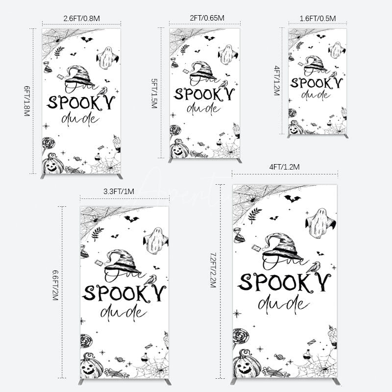 Aperturee - Aperturee Halloween One Spooky Dude Birthday Rectangle Backdrop