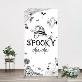 Aperturee - Aperturee Halloween One Spooky Dude Birthday Rectangle Backdrop