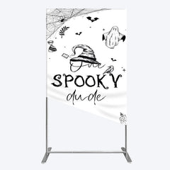 Aperturee - Aperturee Halloween One Spooky Dude Birthday Rectangle Backdrop