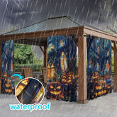 Aperturee - Aperturee Halloween Path Waterproof Printed Outdoor Curtains