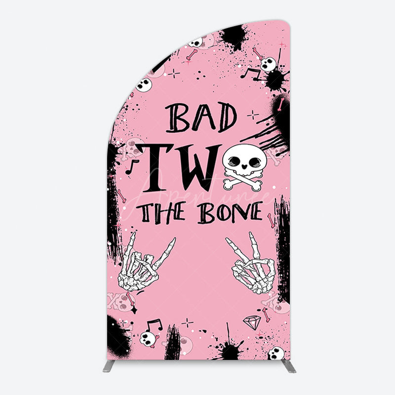 Aperturee - Aperturee Halloween Pink Ghost Bad Two The Bone Half Moon Arch Backdrop