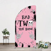 Aperturee - Aperturee Halloween Pink Ghost Bad Two The Bone Half Moon Arch Backdrop