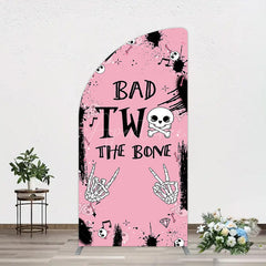 Aperturee - Aperturee Halloween Pink Ghost Bad Two The Bone Half Moon Arch Backdrop