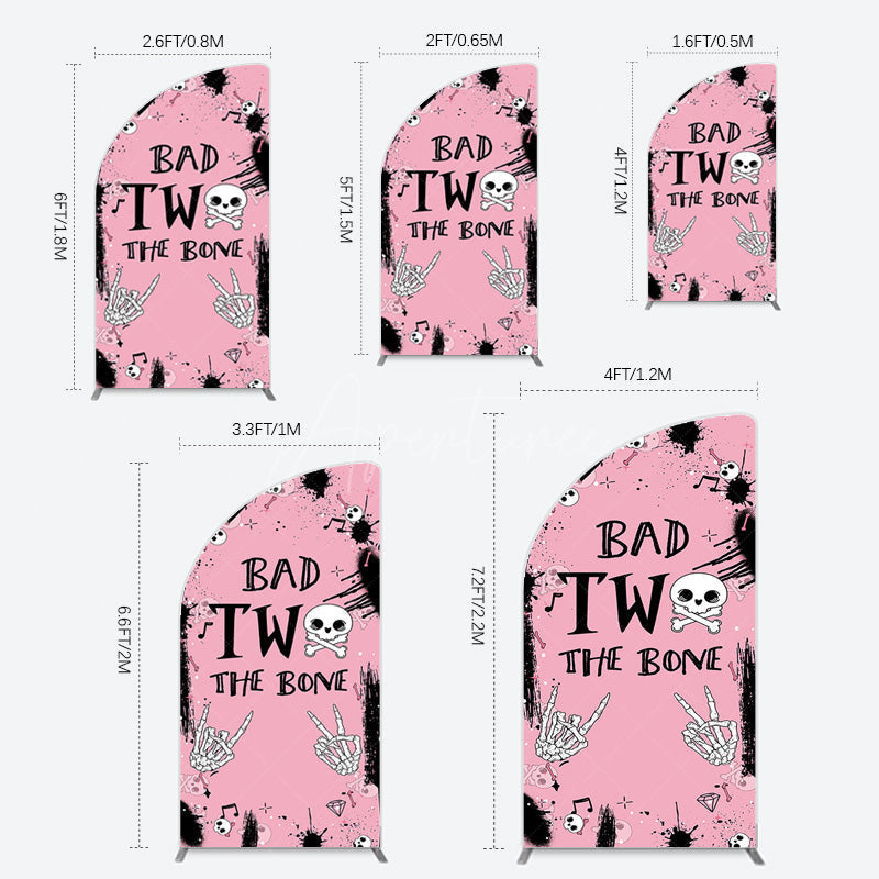 Aperturee - Aperturee Halloween Pink Ghost Bad Two The Bone Half Moon Arch Backdrop