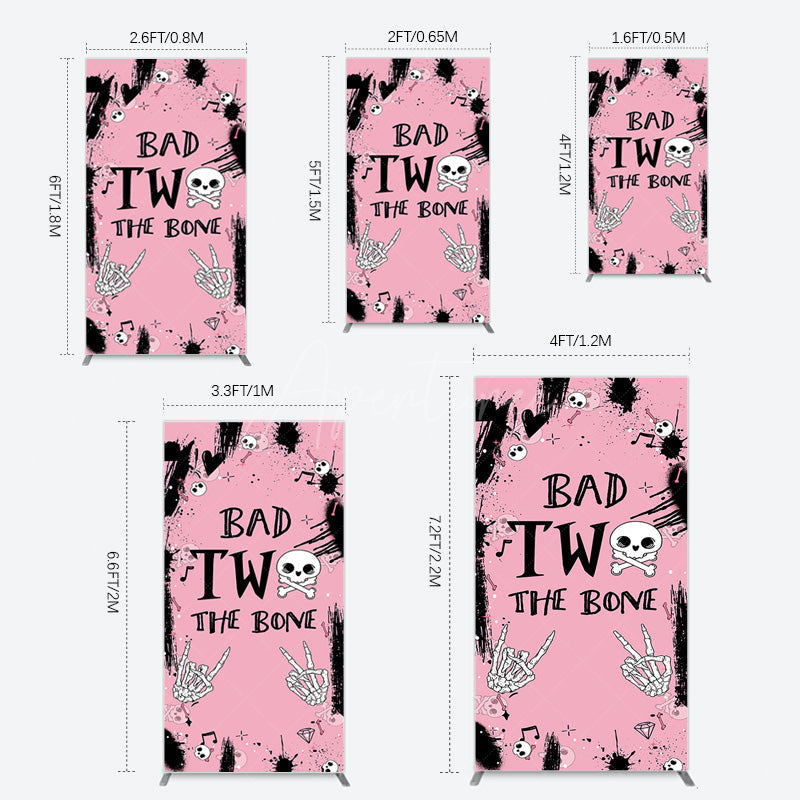 Aperturee - Aperturee Halloween Pink Ghost Bad Two The Bone Rectangle Backdrop