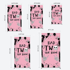 Aperturee - Aperturee Halloween Pink Ghost Bad Two The Bone Rectangle Backdrop