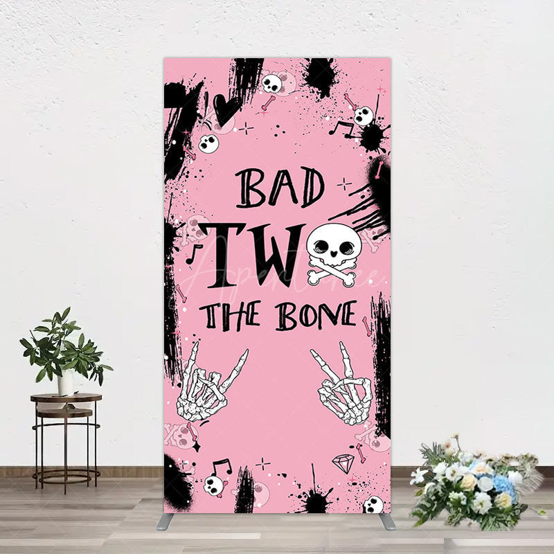 Aperturee - Aperturee Halloween Pink Ghost Bad Two The Bone Rectangle Backdrop