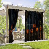 Aperturee - Aperturee Halloween Pumpkin Waterproof Printed Outdoor Curtains