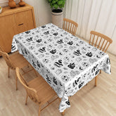 Aperturee - Aperturee Halloween Rectangle Tablecloth with Skulls and Jack o’ Lanterns for Spooky Holiday Party Decor