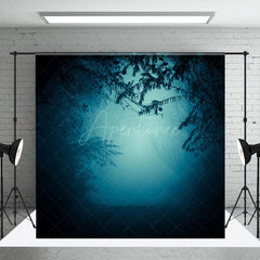 Aperturee - Aperturee Halloween Vibe Green Misty Forest Room Set Backdrop