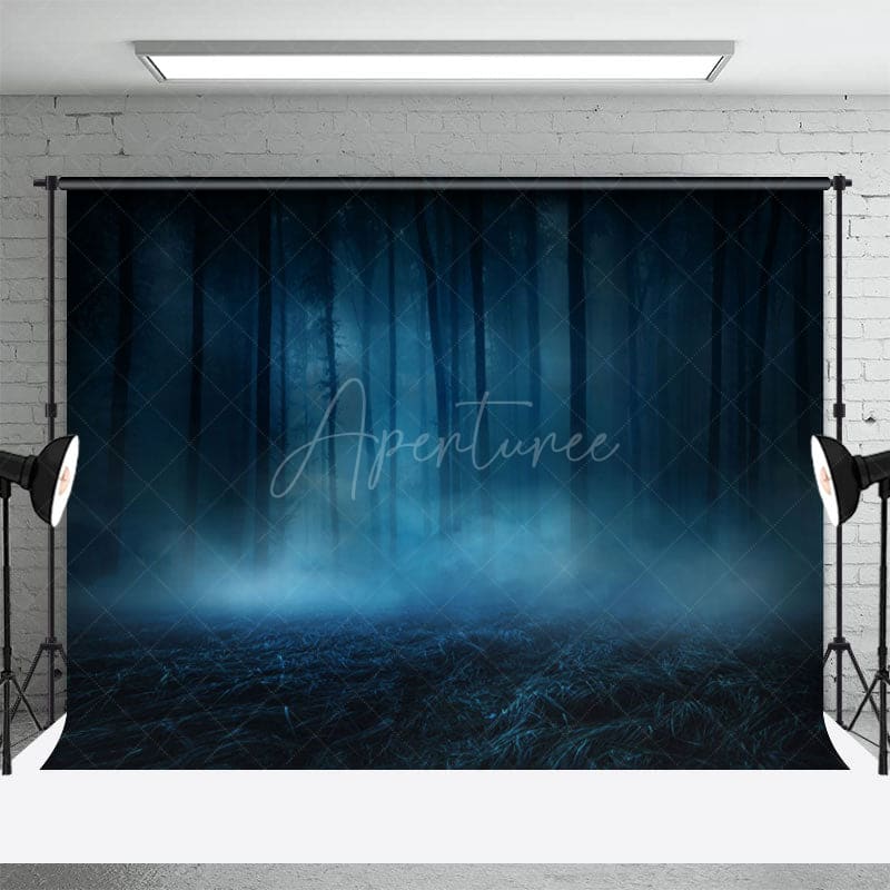 Aperturee - Aperturee Halloween Vibe Green Misty Forest Room Set Backdrop