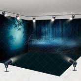 Aperturee - Aperturee Halloween Vibe Green Misty Forest Room Set Backdrop