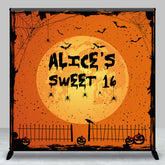 Aperturee - Aperturee Halloween Vibe Moon Night Custom Sweet 16 Backdrop