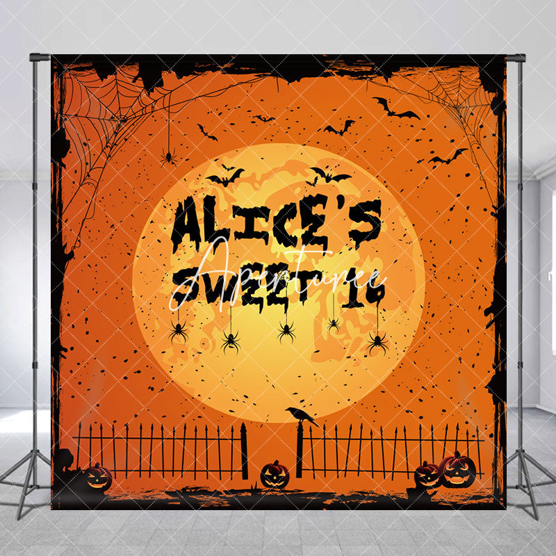 Aperturee - Aperturee Halloween Vibe Moon Night Custom Sweet 16 Backdrop