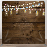Aperturee Aperturee Hanging Lamp Vintage Wooden Tension Fabric Backdrop