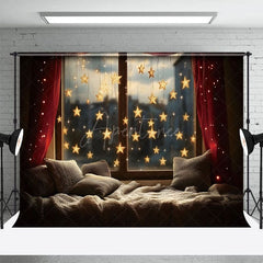 Aperturee - Aperturee Hanging Star Lights Bay Window Photography Backdrop