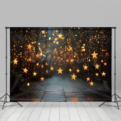 Aperturee - Aperturee Hanging Star Lights Wood Bokeh Photography Backdrop