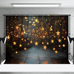 Aperturee - Aperturee Hanging Star Lights Wood Bokeh Photography Backdrop