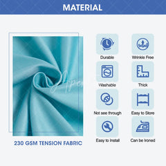 Aperturee - Aperturee Happy Birthday Round Backdrop Sunflower and Blue Rose Floral Navy Blue White Stripes Party Decor