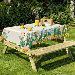 Aperturee - Aperturee Happy Birthday Spring Party Rectangular Tablecloth