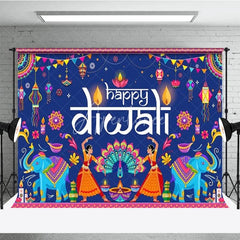 Aperturee - Aperturee Happy Diwali Backdrop for Festival of Lights Traditional Indian Celebration with Elephants Dancers and Rangoli