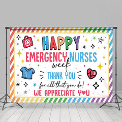 Aperturee - Aperturee Happy Emergency Nurses Week Color Thank You Backdrop