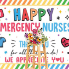 Aperturee - Aperturee Happy Emergency Nurses Week Color Thank You Backdrop