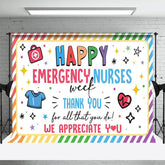 Aperturee - Aperturee Happy Emergency Nurses Week Color Thank You Backdrop