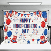 Aperturee - Aperturee Happy Independence Day Balloon Flag Holiday Backdrop