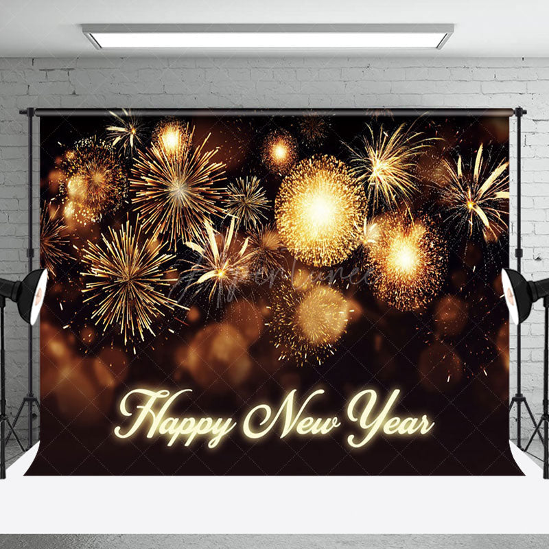 Aperturee - Aperturee Happy New Year Shiny Golden Carnival Night Backdrop